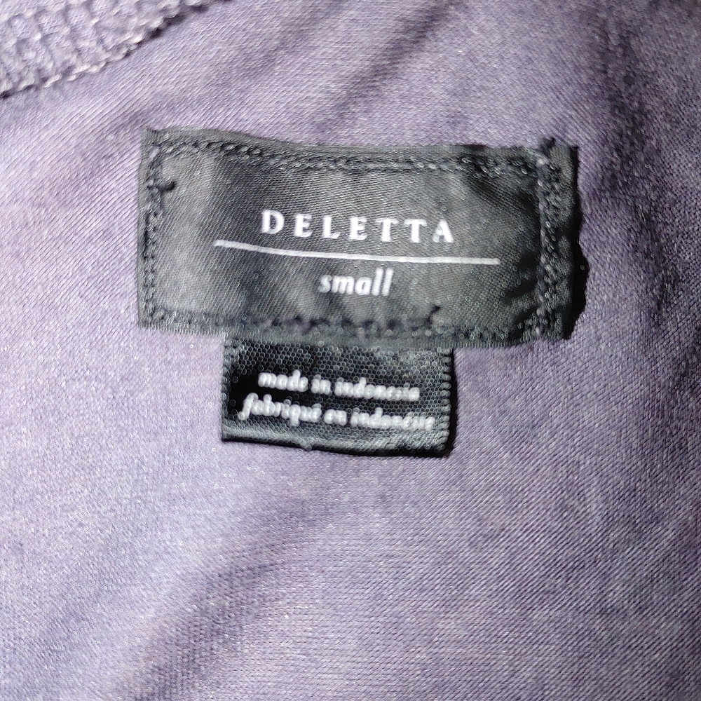 ANTHROPOLOGIE DELETTA PURPLE BOW OPEN FRONT CARDIGAN S - Picture 5 of 7